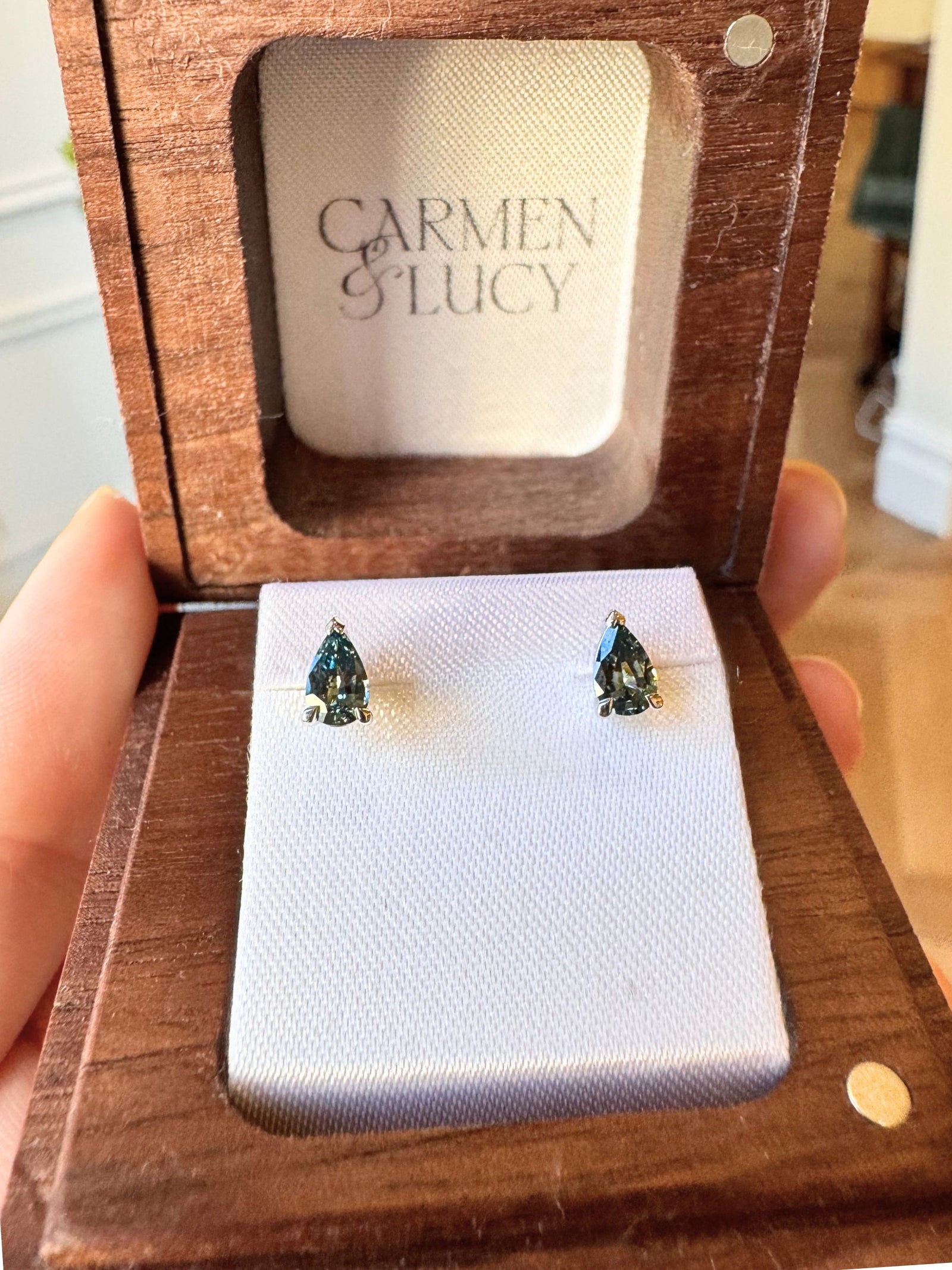 Pear Sapphire Stud Earrings