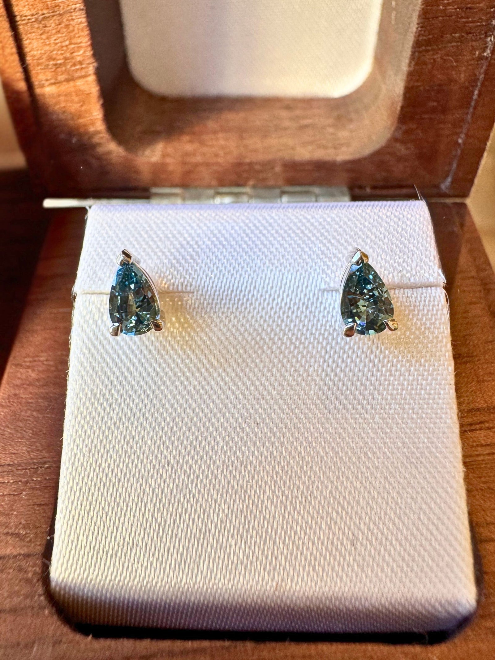 Pear Sapphire Stud Earrings