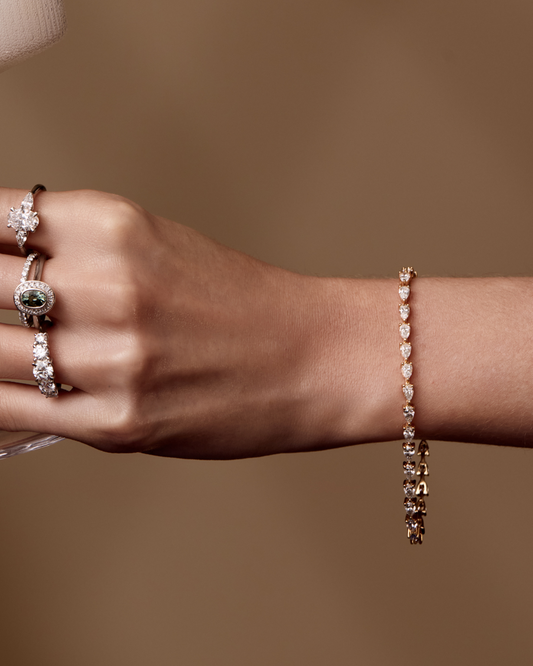 Pear Diamond Tennis Bracelet - Natural Diamonds