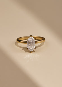 Maya Hexagon Diamond Solitaire Ring