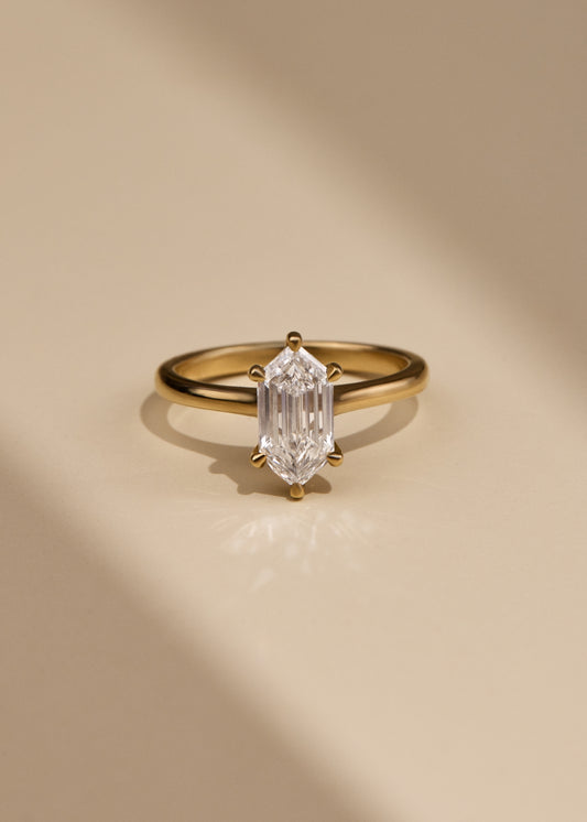 Eva Hexagon Solitaire Ring