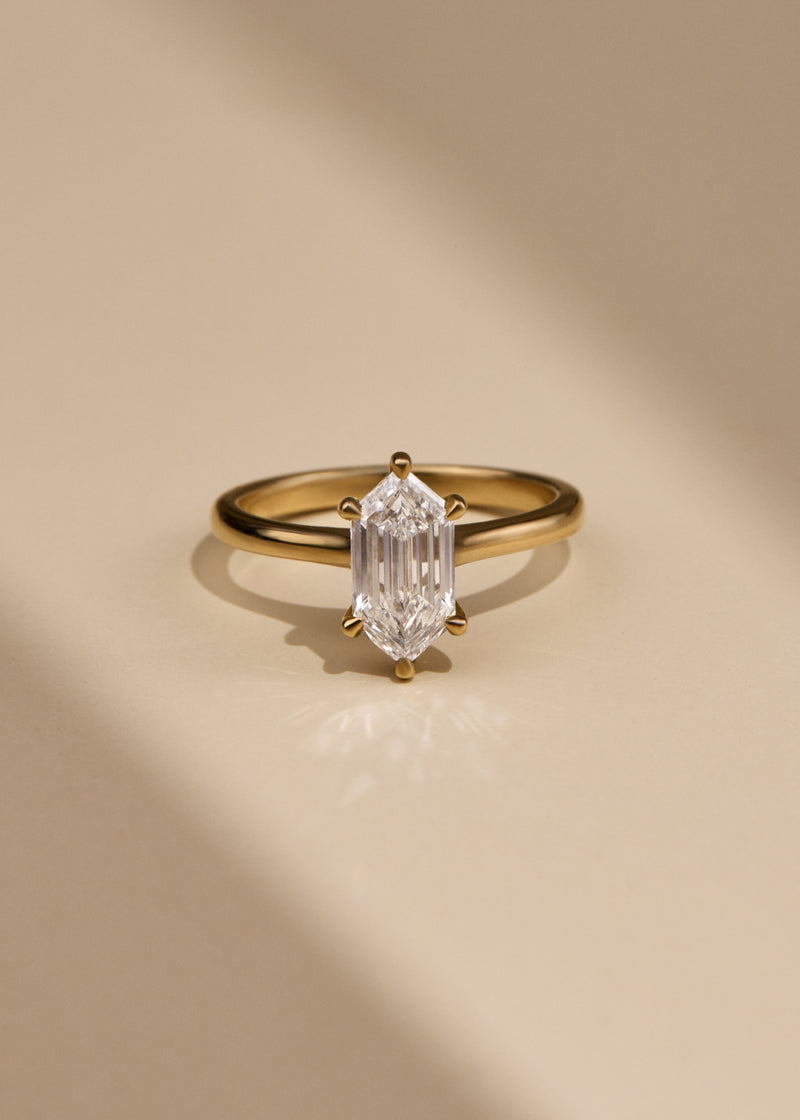 Maya Elongated Hexagon Engagement Ring