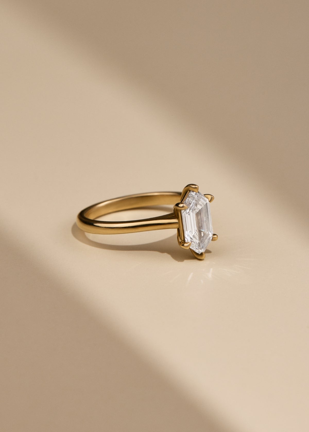 Eva Hexagon Solitaire Ring