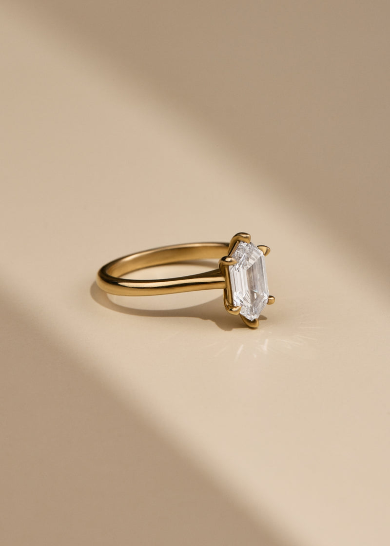 Maya Elongated Hexagon Engagement Ring
