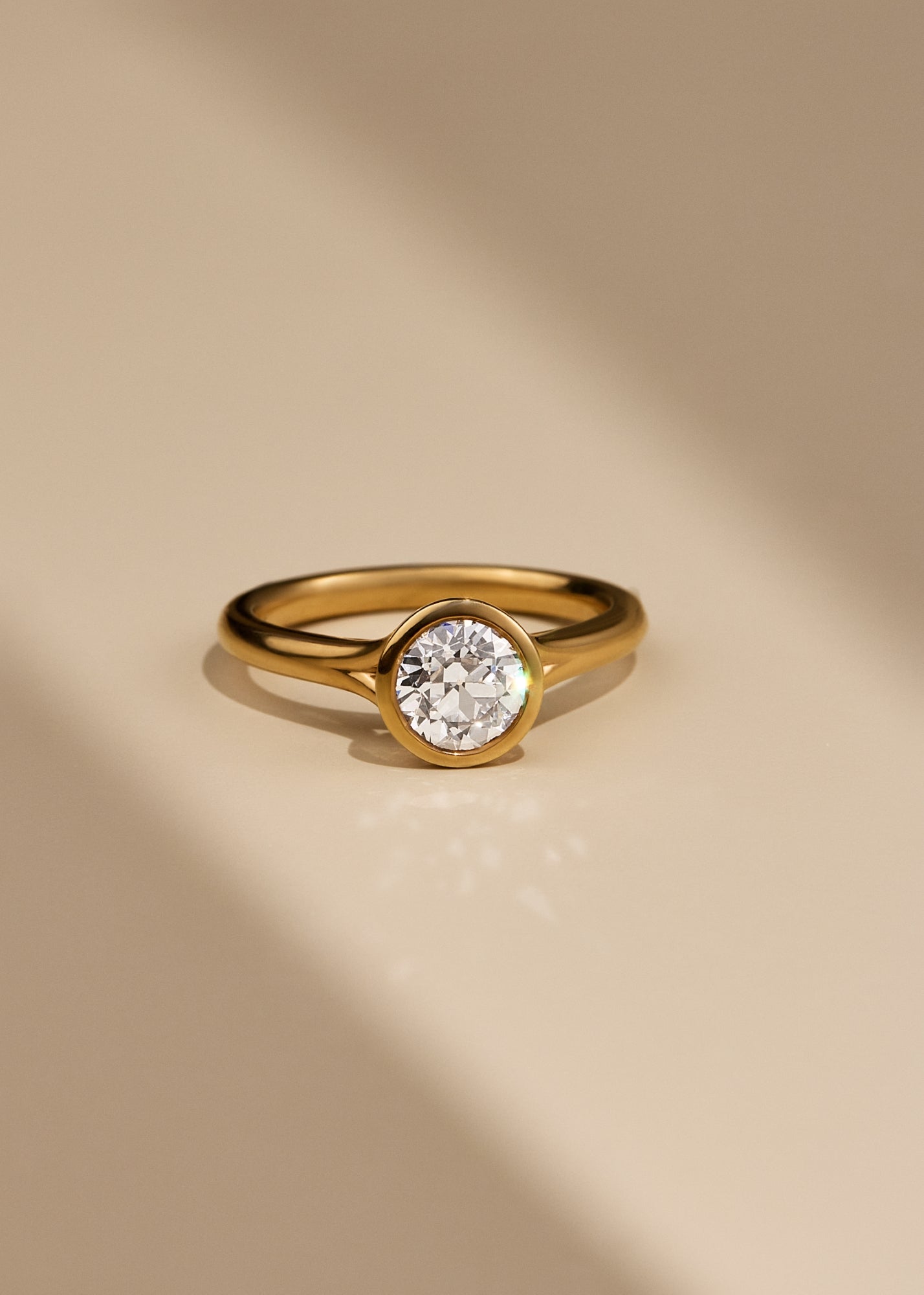 Maeve Bezel Solitaire Engagement Ring Adelaide | Split Shank Ring ...