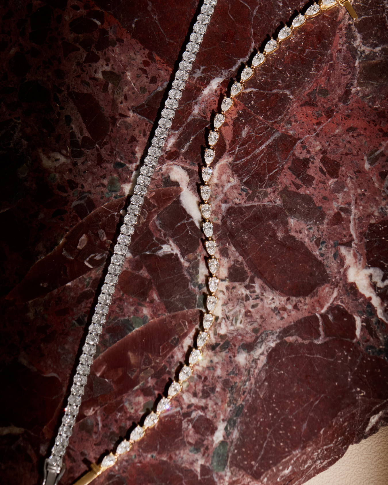 Pear Diamond Tennis Bracelet - Natural Diamonds