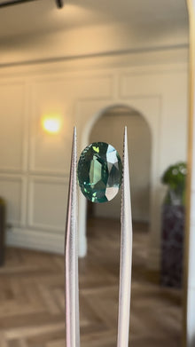 2.28ct Oval Cut Teal Green Sapphire