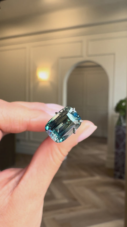 4.06ct Cushion Cut Parti Sapphire