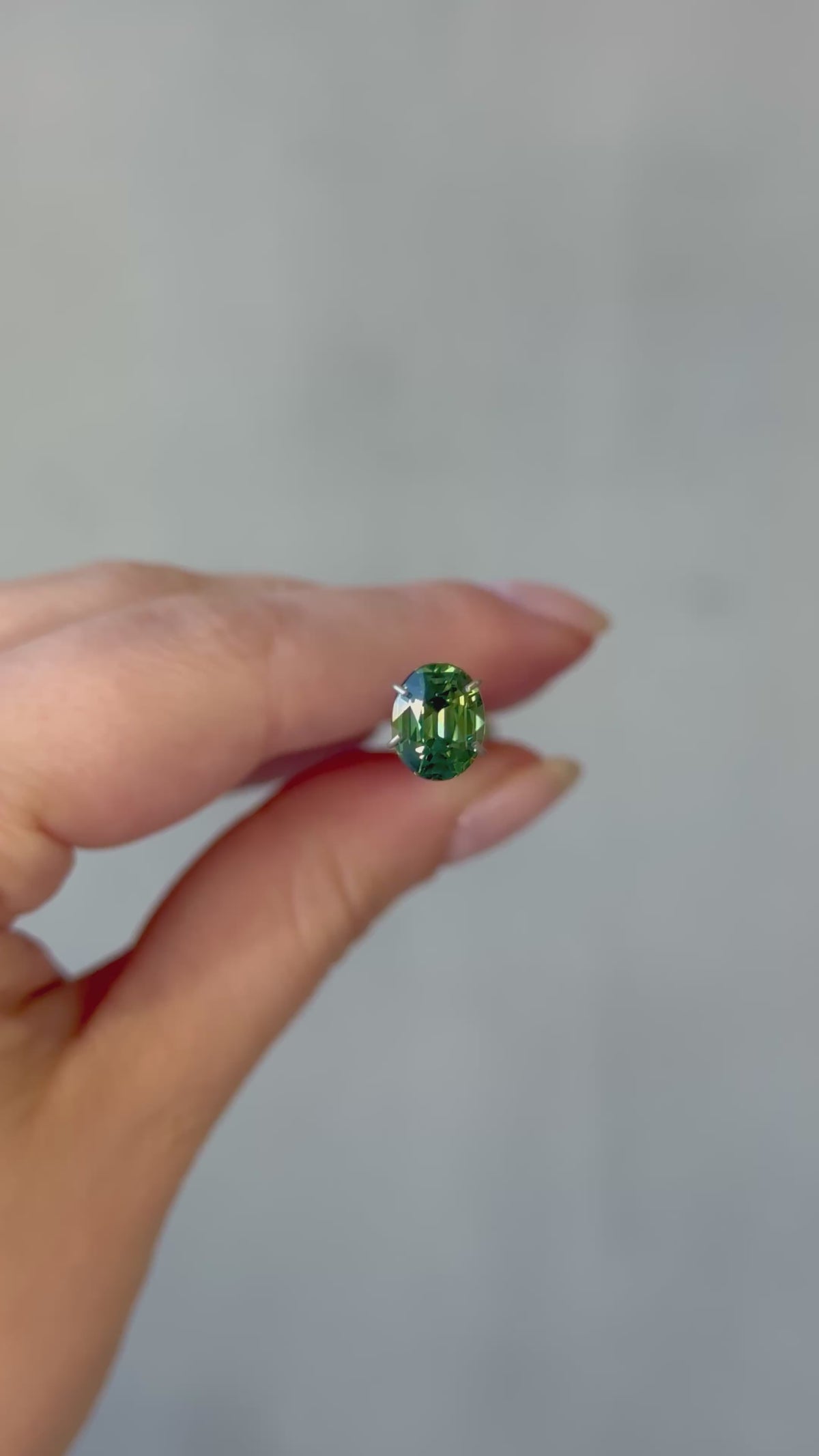 2.14ct Oval Cut Green Sapphire