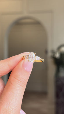Louise Oval and Pear Three Stone Engagement Ring