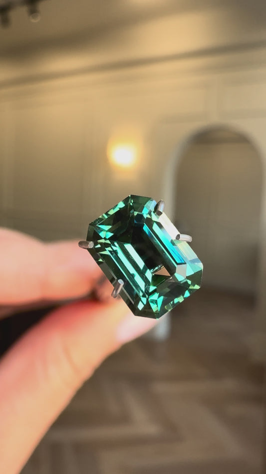2.44ct Emerald Cut Green Sapphire