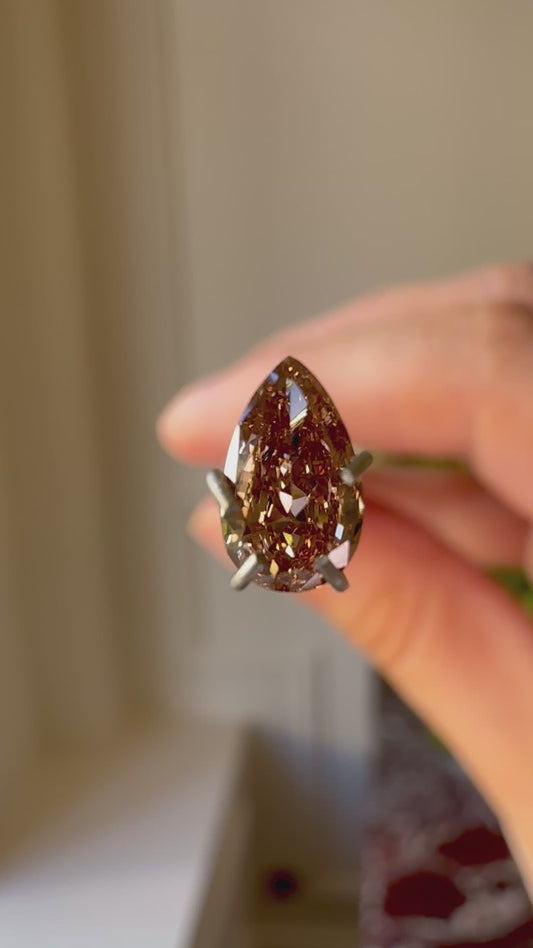 pear cut champagne diamond
