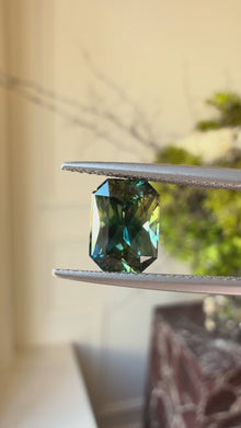 2.57ct Radiant Cut Teal Parti Sapphire