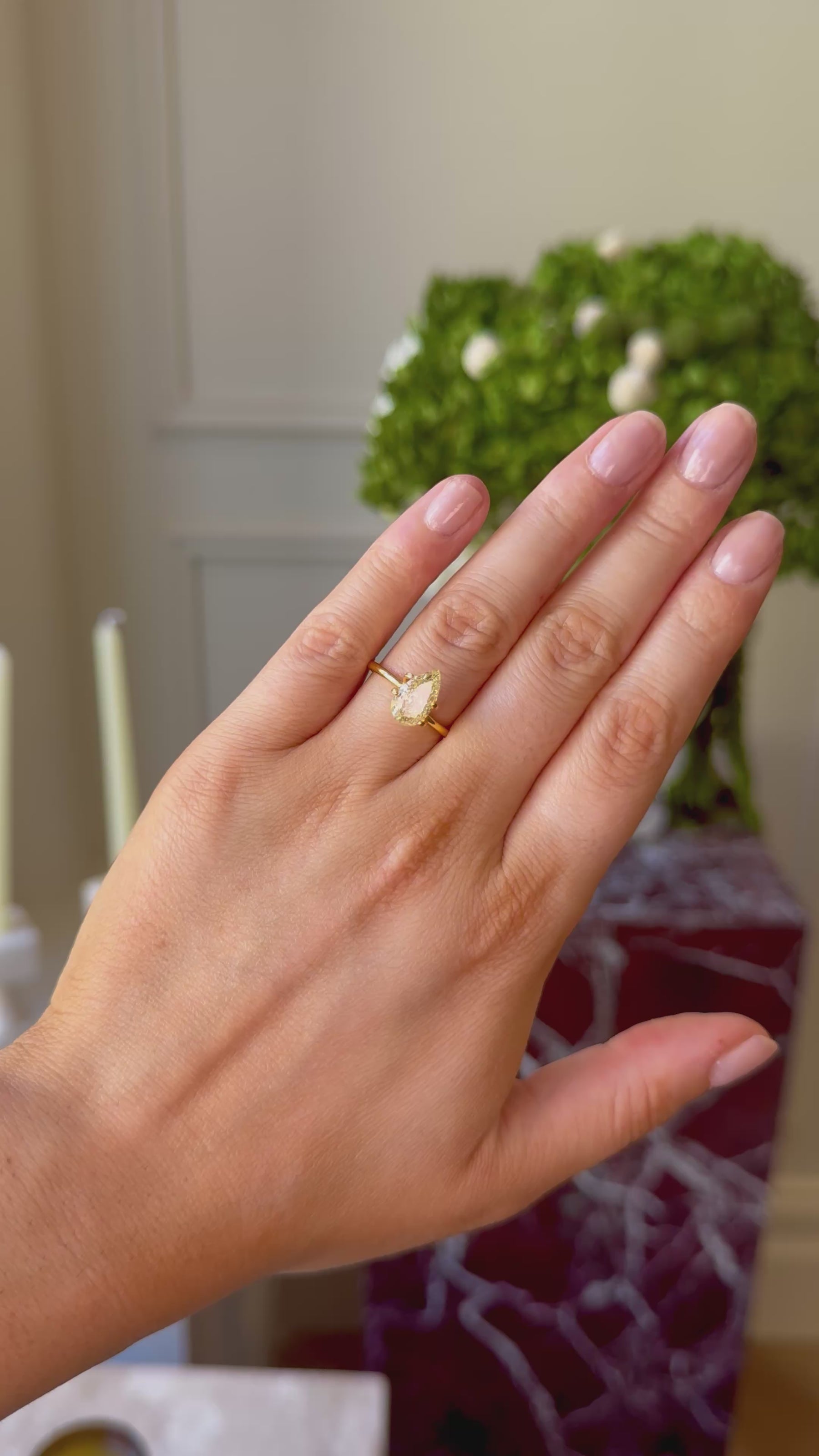 pear yellow diamond ring adelaide
