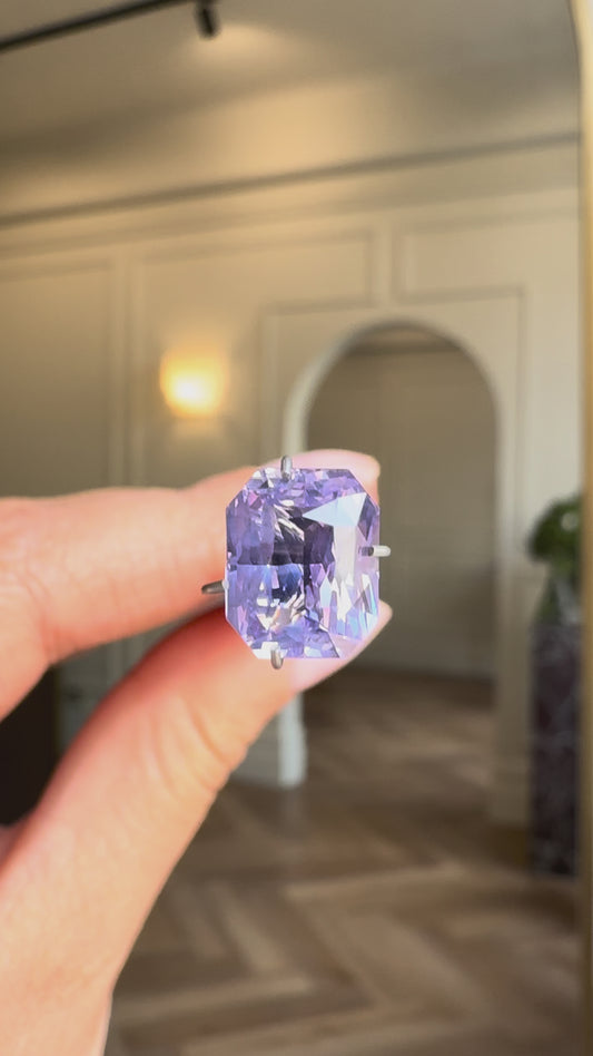 3.03ct Radiant Cut Lavender Sapphire
