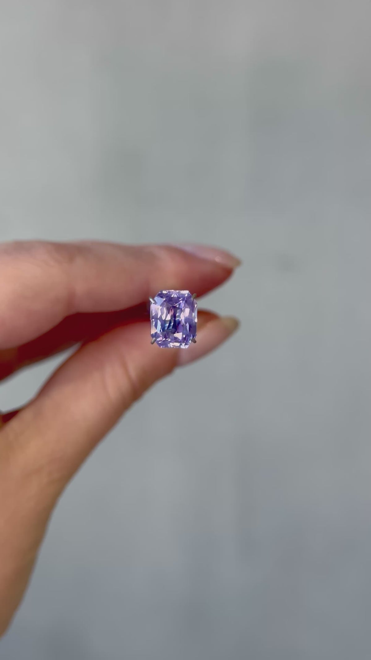 3.03ct Radiant Cut Lavender Sapphire