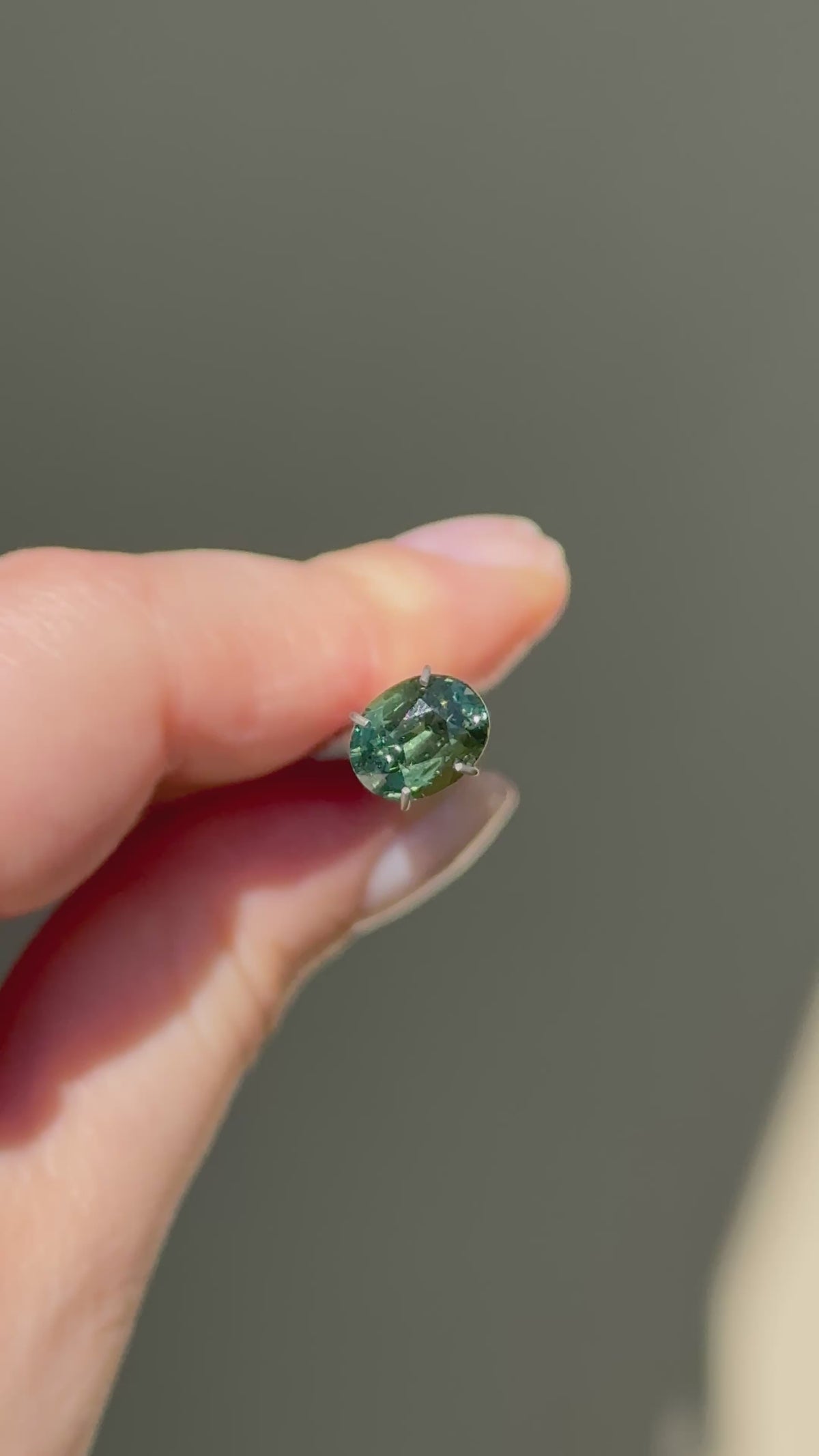 2.14ct Oval Cut Green Teal Sapphire